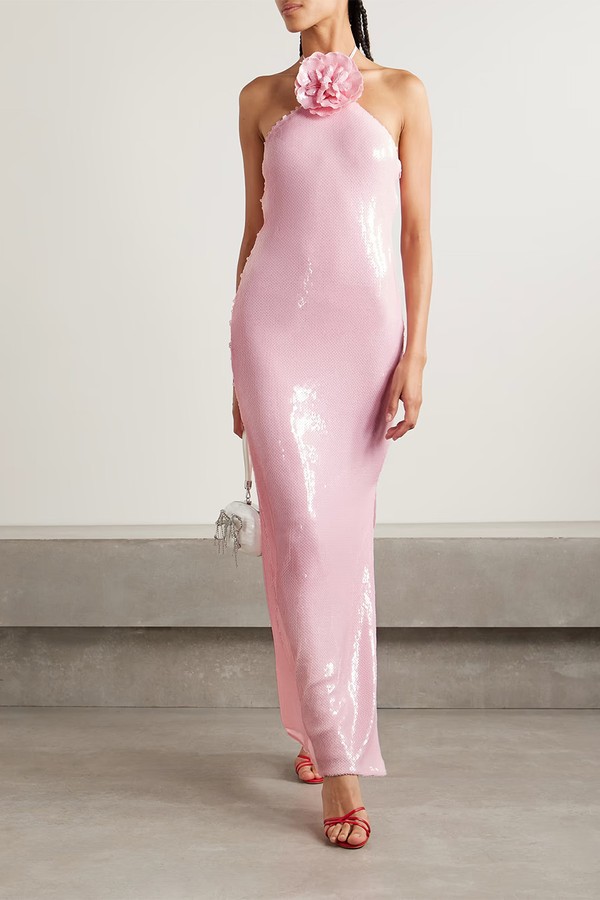 Appliquéd Sequined Tulle Halterneck Gown from Rodarte