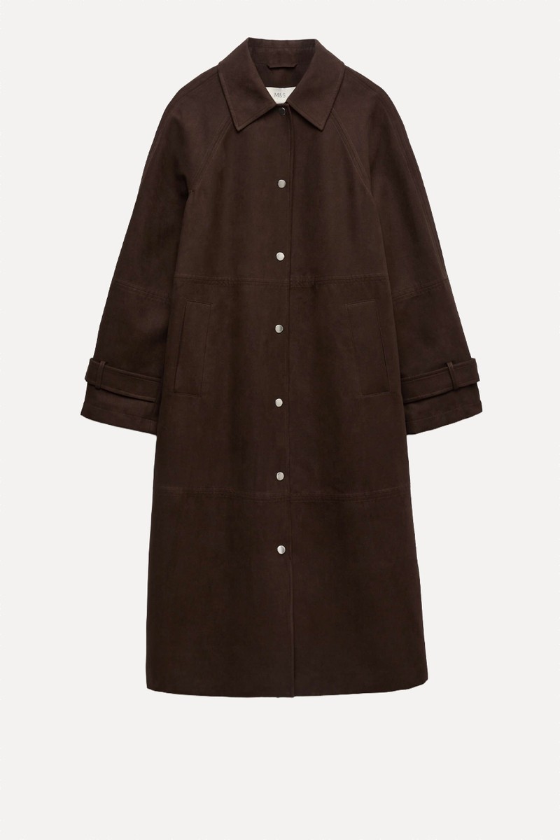 Suedette Longline Car Coat