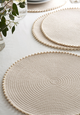 Set Of 4 Pom Pom Placemats from Next