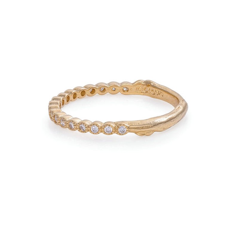 Solid Gold Edwardian Hawthorn Diamond Half Eternity Ring