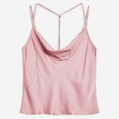 Satin Cowl Neck Cami Top from Topshop