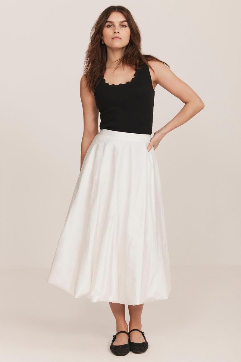 Bubble Hem Midi Skirt from Mint Velvet