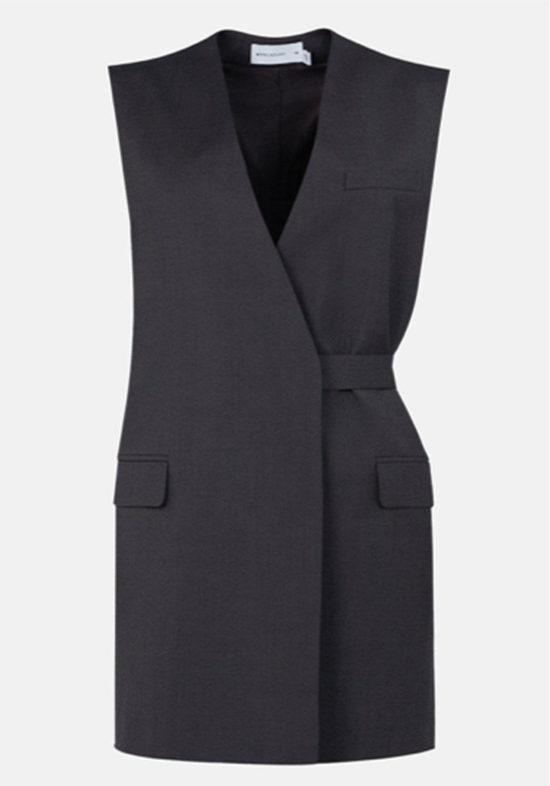 Longline Collarless Vest from Warehouse