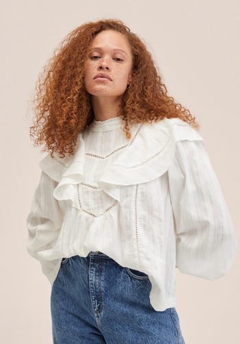 Ruffle Cotton Blouse from Mango