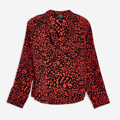Red Animal Print Shirt from Topshop