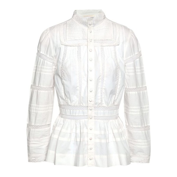 Cotton-Poplin Peplum Shirt from Maje