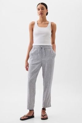 Linen Cotton Pull On Taper Trousers