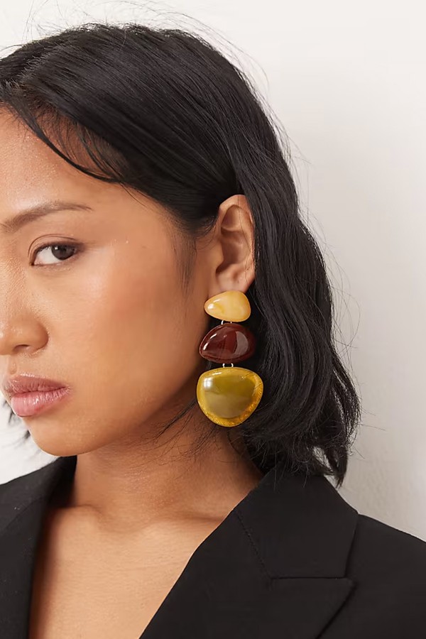 Drop Earrings With Resin Detail from ASOS DESIGN