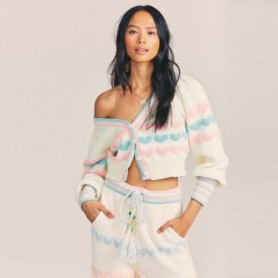 Buena Heart Woven Cropped Cardigan, £440 | Loveshackfancy