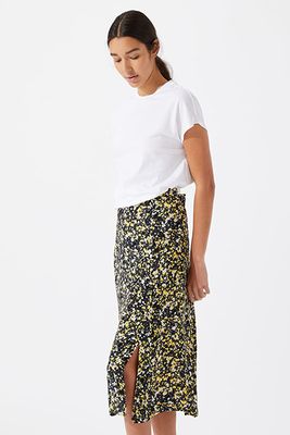 Splatter Print Split Skirt