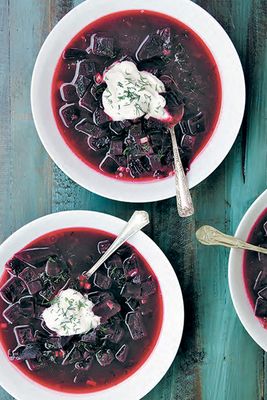 Roasted Beetroot Soup With Dill & Horseradish Sour Cream