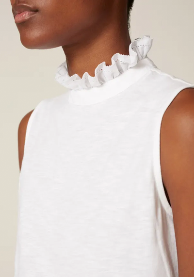 Cotton Slub Frill Collar Layering Top from Me + Em