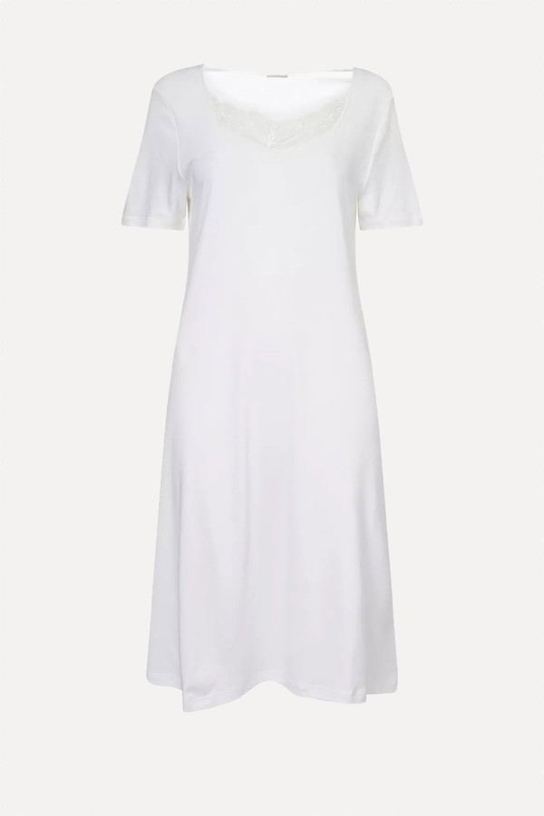 Kalea Lace-Embroidery Cotton-Jersey Night Dress from HANRO