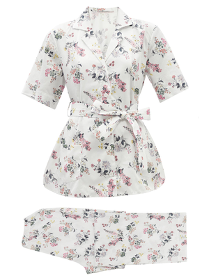 Fifi Belted Floral-Print Cotton-Poplin Pyjamas from Emilia Wickstead
