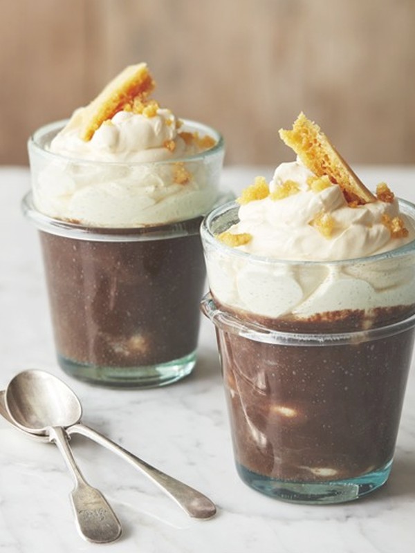 Mascarpone Chocolate Pots With Homemade Honeycomb