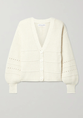 Ana Pointelle-Trimmed Cotton & Cashmere-Blend Cardigan from Apiece Apart