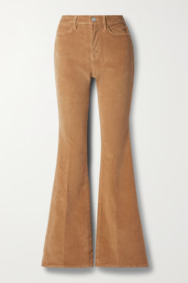 Le High Flare Straight-Leg Cotton-Blend Corduroy Pants from Frame