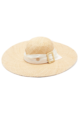 Blanche Ribbon-Trim Straw Hat from Maison Michel 