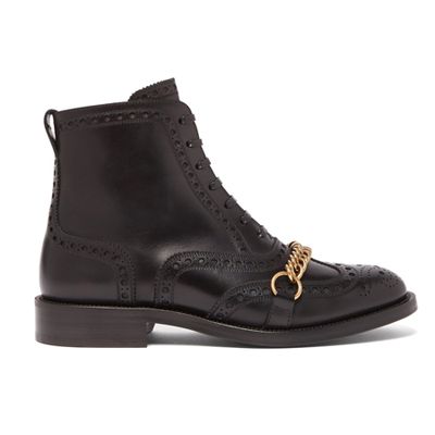 Barksby Brogue Leather Ankle Boots from Burberry