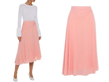 Julia Gathered Stretch-Knit Midi Skirt from Iris & Ink