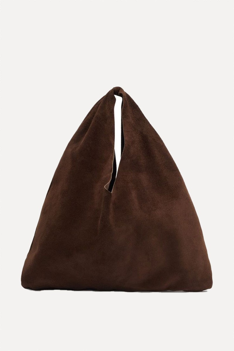 Bindle Suede Top Handle Bag from The Row