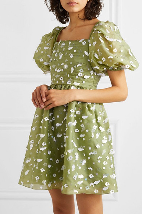 Sequin-Embellished Silk-Chiffon Mini Dress from Stine Goya