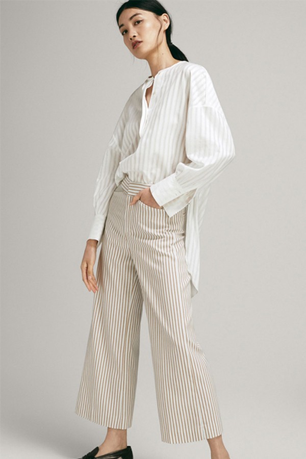 Striped Culotte Trousers from Massimo Dutti