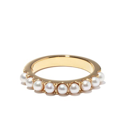 Pearl & 14kt Gold-Vermeil Eternity Ring from Otiumberg