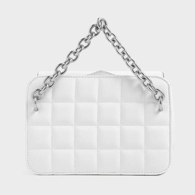 Chunky Chain Strap Quilted Shoulder Bag from Charles & Keith