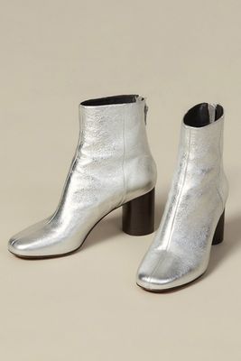Metallic Leather Ankle Boots from Sandro