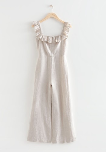 Frilled Linen Jumpsuit