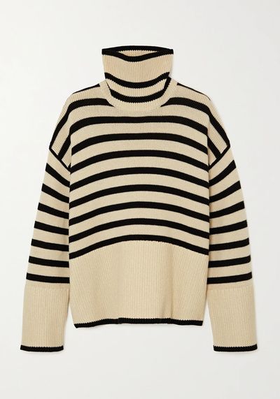 Striped Merino Wool Turtleneck Sweater from Totême