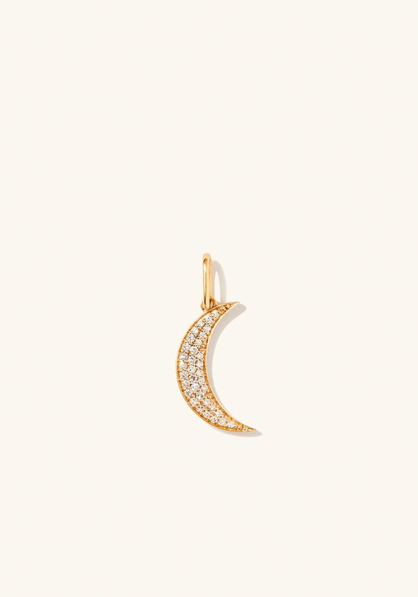 Pavé Diamond Moon Charm