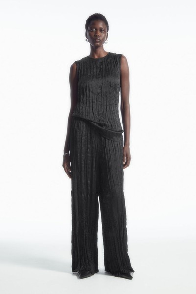 Crinkled Plissé Trousers   from COS