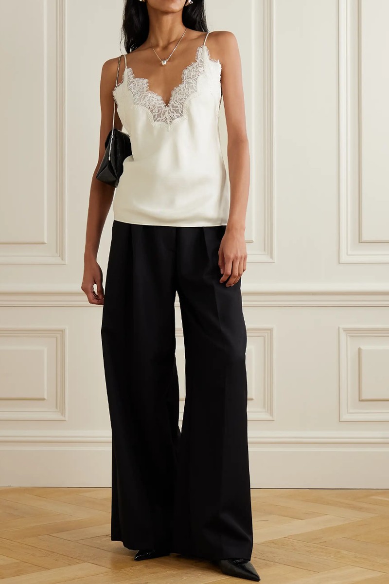 Lace-Trimmed Silk-Satin Camisole from RÓHE
