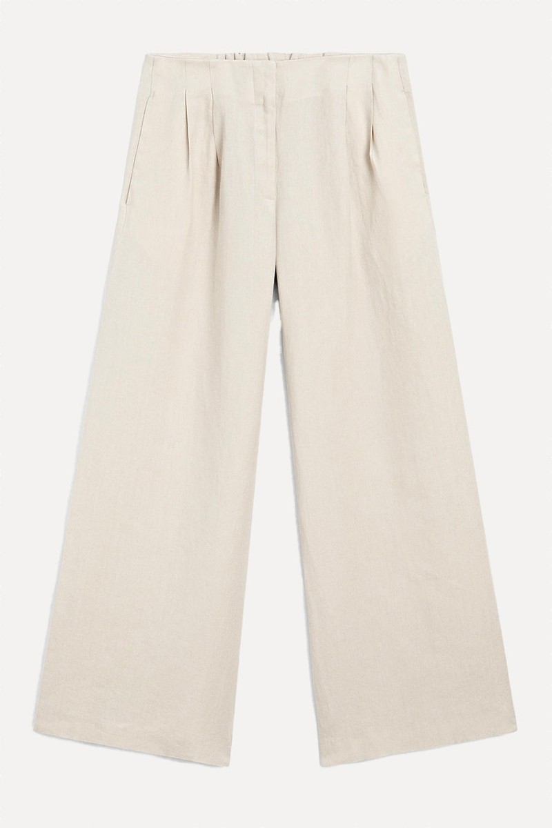 100% Linen Trousers With Double Darts from Massimo Dutti