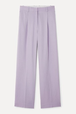 Pleated Linen-Blend Wide-Leg Trousers from COS