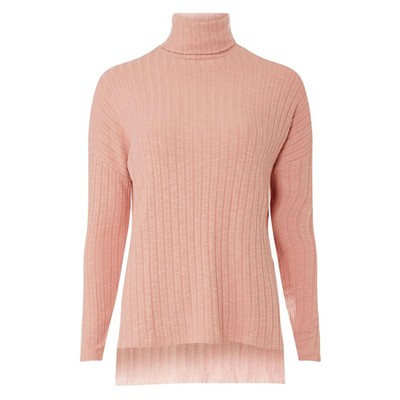 Pink Brushed Roll Neck Top