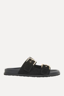 Bodie Double Buckle Suede Sliders from Whistles