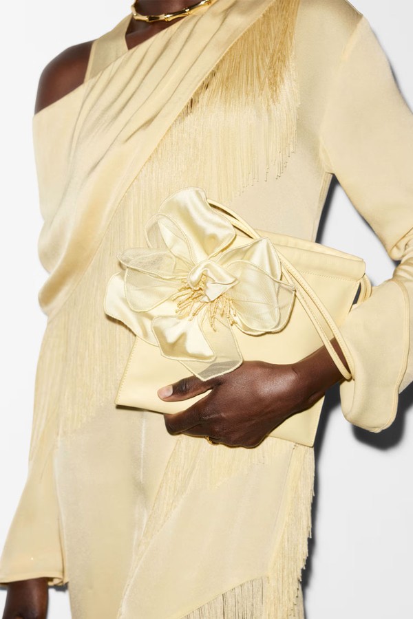 Floral-Appliqué Leather Pouch from & Other Stories