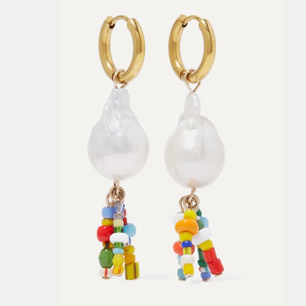 Lucca Gold-Plated, Pearl & Bead Earrings