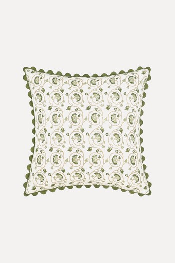 Santa Maria Block Print Cushion from Birdie Fortescue