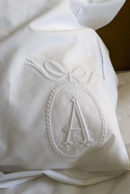 Monogrammed Cotton Oxford Pillowcase from Host Home 