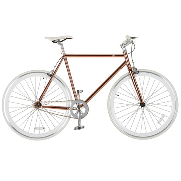 Mallow Single Speed City Bike In Copper With White Wheels