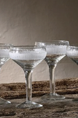 Etched Champagne Glass, Set of 4 from Nkuku