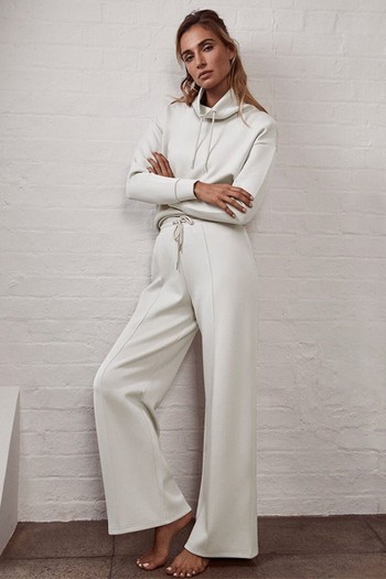 Cream Wide Leg Trousers from Mint Velvet