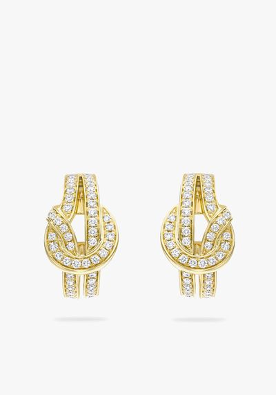 The Knot Yellow Gold Diamond Earrings