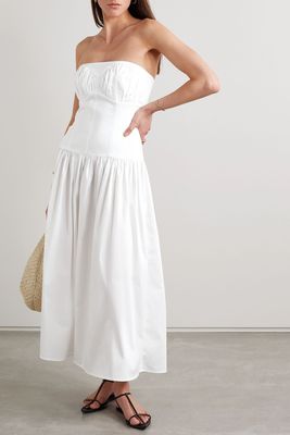 Lauryn Strapless Gathered Cotton-Blend Midi Dress from Tove