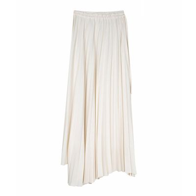 Ivory Asymmetrical Pleated Skirt from Frankie Shop