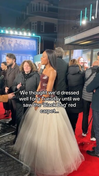 We thought we’d dressed well for a Tuesday until we saw the ‘Black Bag’ red carpet…